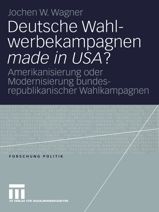 Title details for Deutsche Wahlwerbekampagnen made in USA? by Jochen Wagner - Available